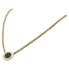 Used Bvlgari Onyx Necklace in 18K Yellow Gold