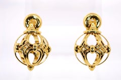 Bvlgari Open Work Sphere Gold Earrings