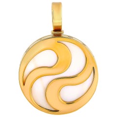 Bvlgari Optical Illusion 18 Karat Yellow Gold Mother of Pearl Spinning Pendant