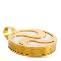 Bvlgari Optical Illusion 18 Karat Yellow Gold Mother of Pearl Spinning Pendant