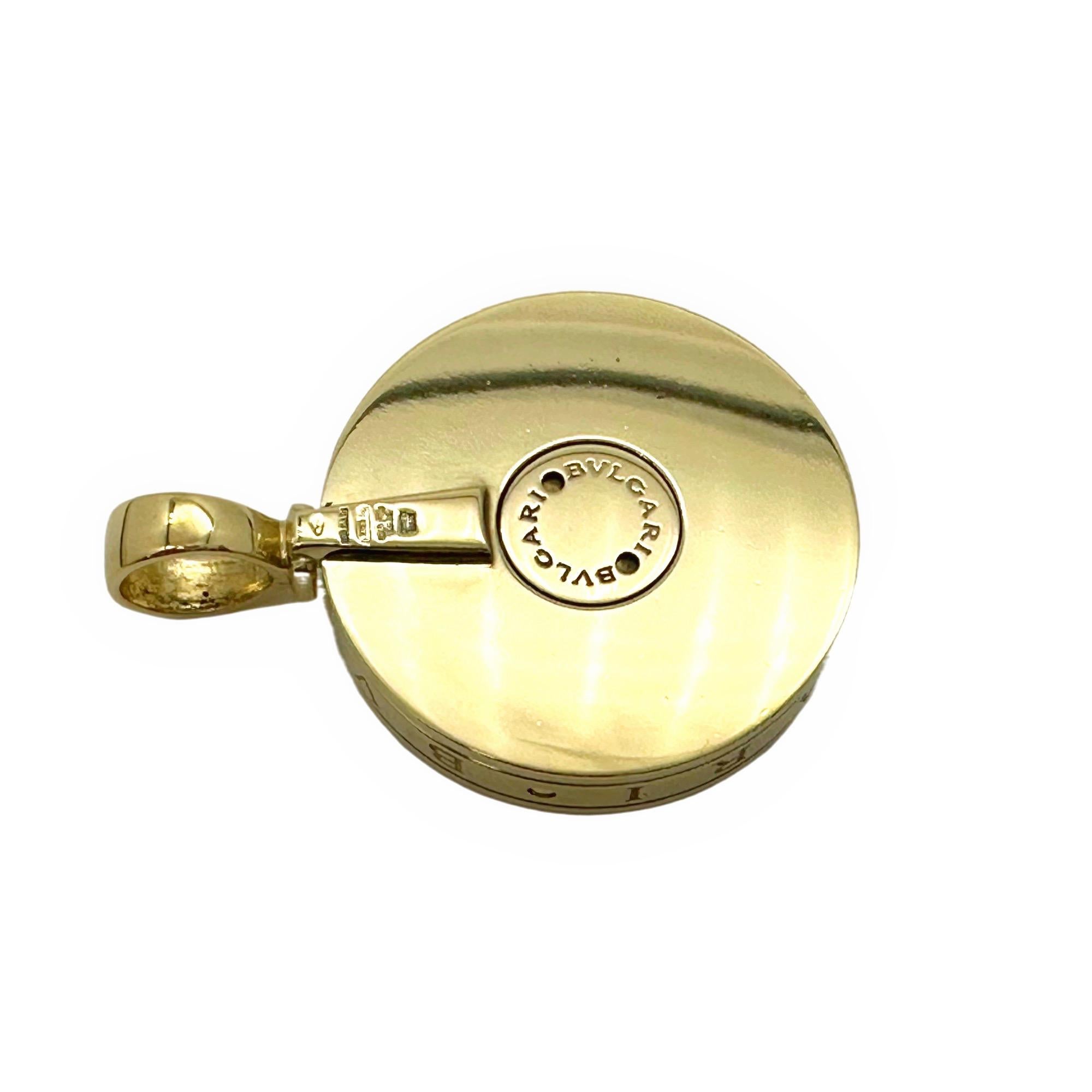 Bvlgari Optical Illusion Spinning Pendant MOP & 18kt Yellow Gold 1