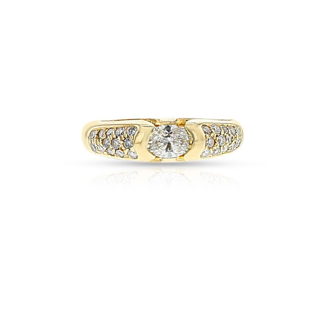 A BVLGARI Oval Diamond Ring with Diamonds made in 18k Yellow Gold. The ring weighs 5.66 grams. Ring size 5.75 US. 



1584-BCJARTPL