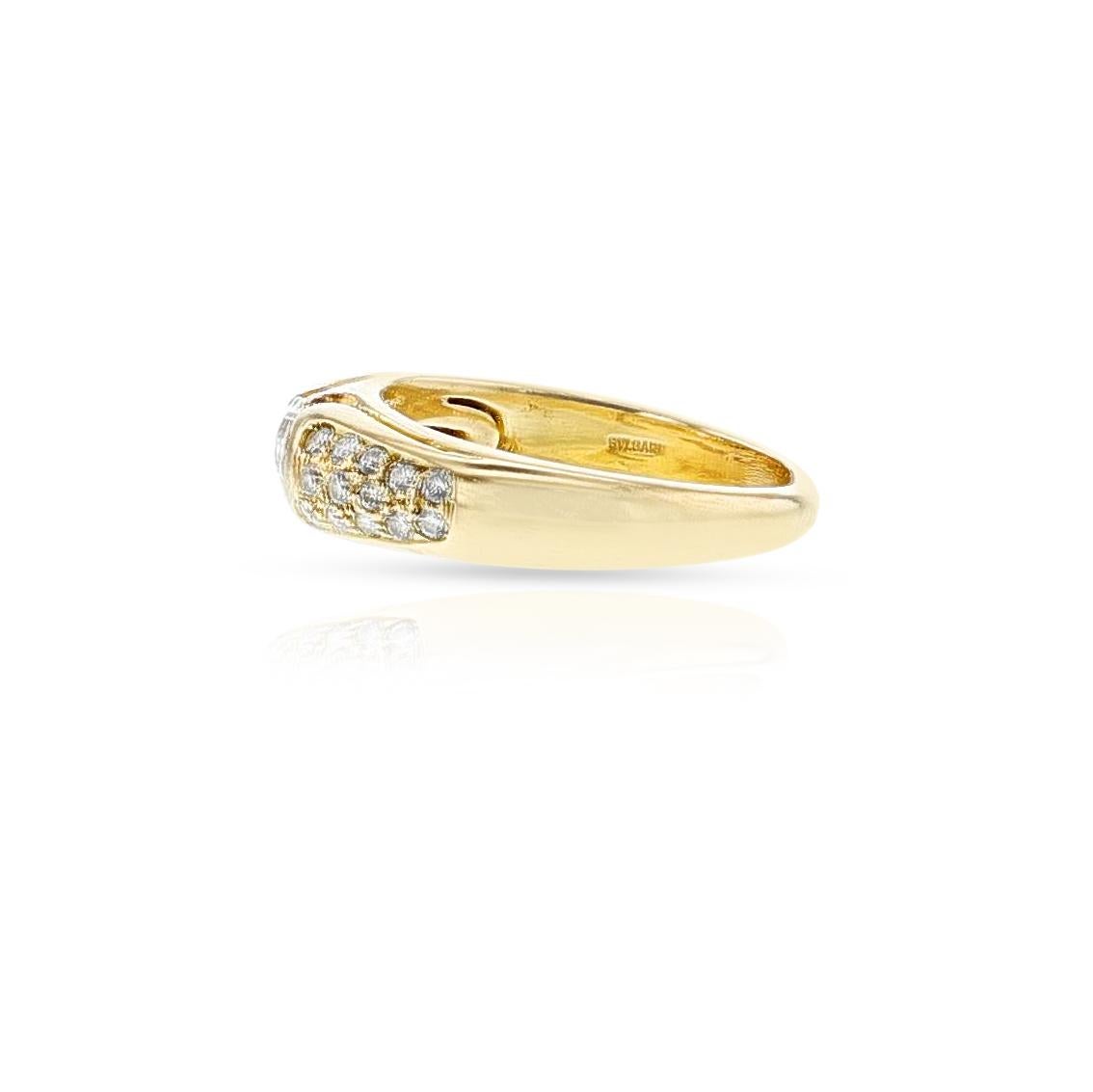 BVLGARI Oval Diamond Ring with Diamonds, 18k In Excellent Condition In New York, NY