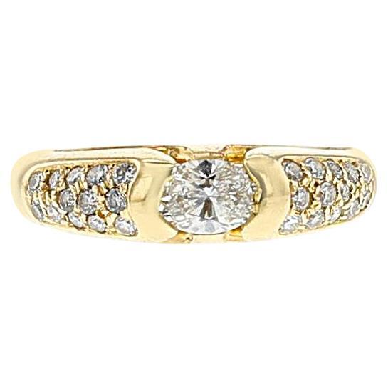 BVLGARI Oval Diamond Ring with Diamonds, 18k