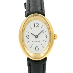 Bvlgari Oval White Dial 18 Karat Yellow Gold Ladies Quartz Watch OV 32 G