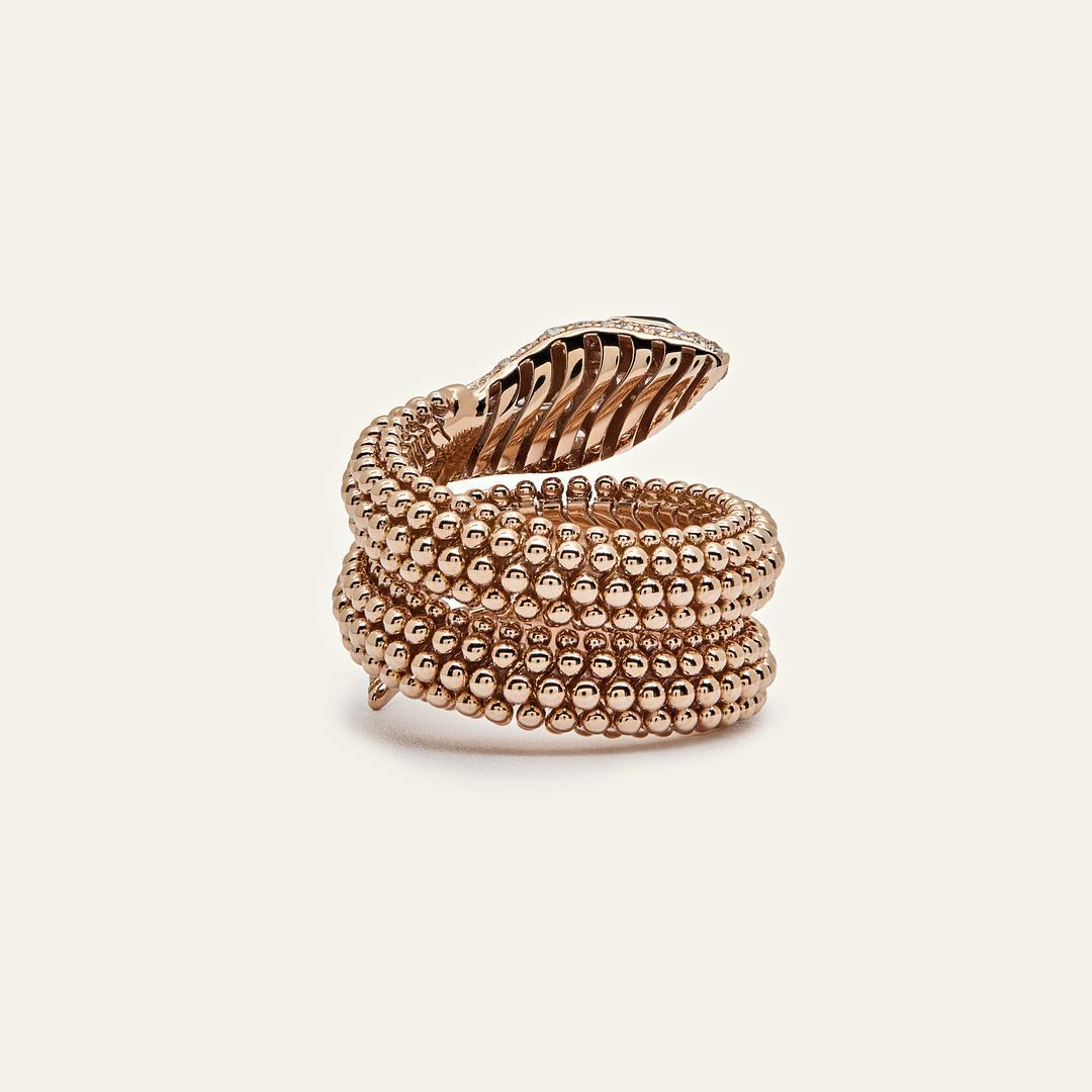 Bvlgari Pallini Serpenti Ring 358664 Rose Gold im Zustand „Neu“ im Angebot in New York, NY