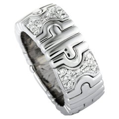 Bvlgari Parentesi 18 Karat White Gold Diamond Band Ring