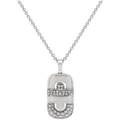 Collier pendentif en or blanc 18 carats et diamants Bvlgari Parentesi