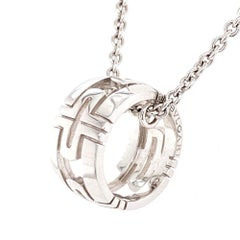 Bvlgari Parentesi 18 Karat Weißgold Anhänger Halskette