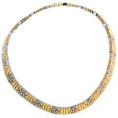 Bvlgari Parentesi 18 Karat Yellow and White Gold Diamond Pave Choker Necklace