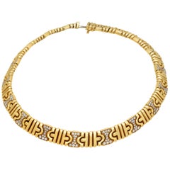 Bvlgari Parentesi 18 Karat Yellow Gold and Diamond Choker Necklace