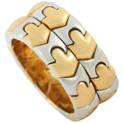 Bvlgari Parentesi 18 Karat Yellow Gold and Stainless Steel Ring