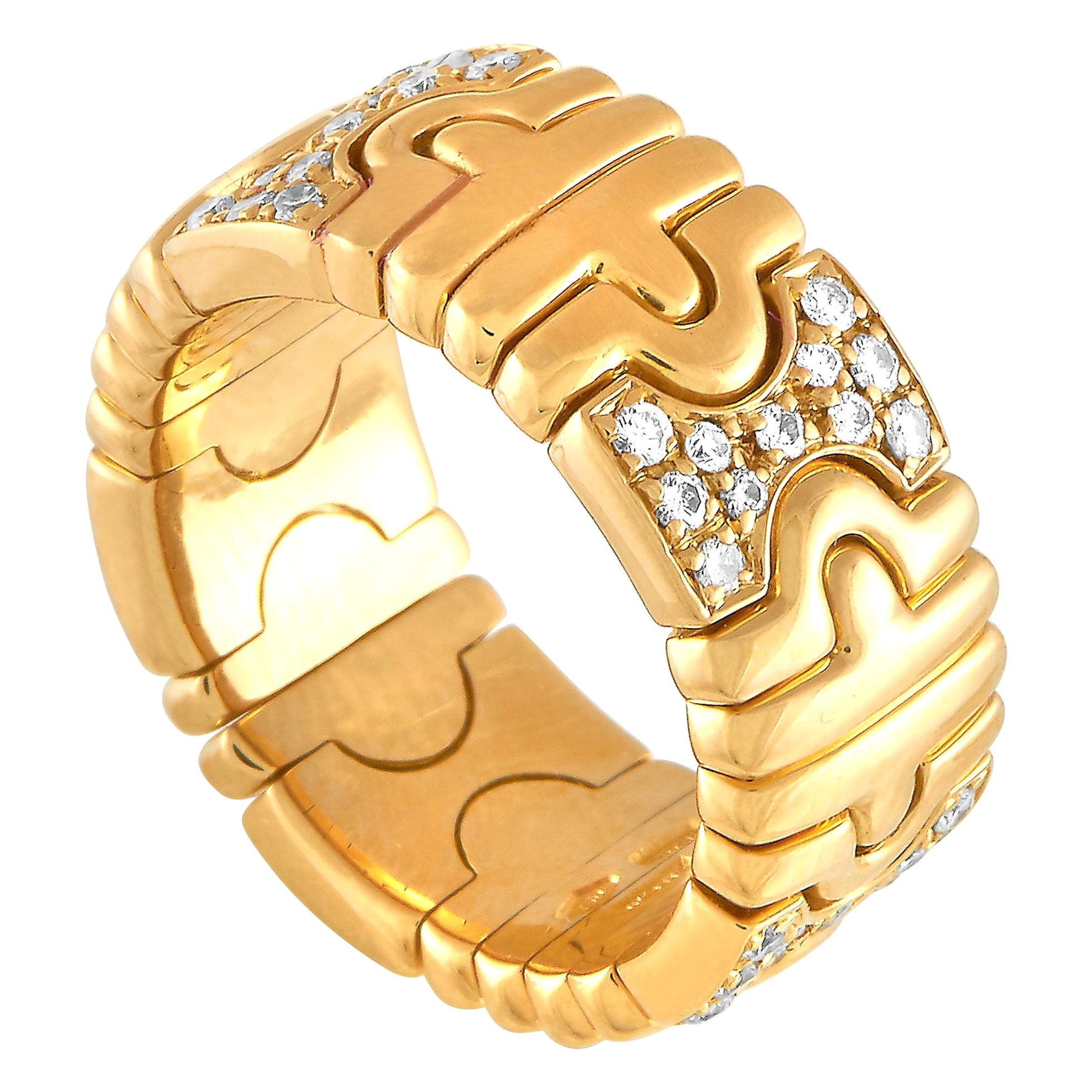 Bvlgari Parentesi 18 Karat Yellow Gold Diamond Ring