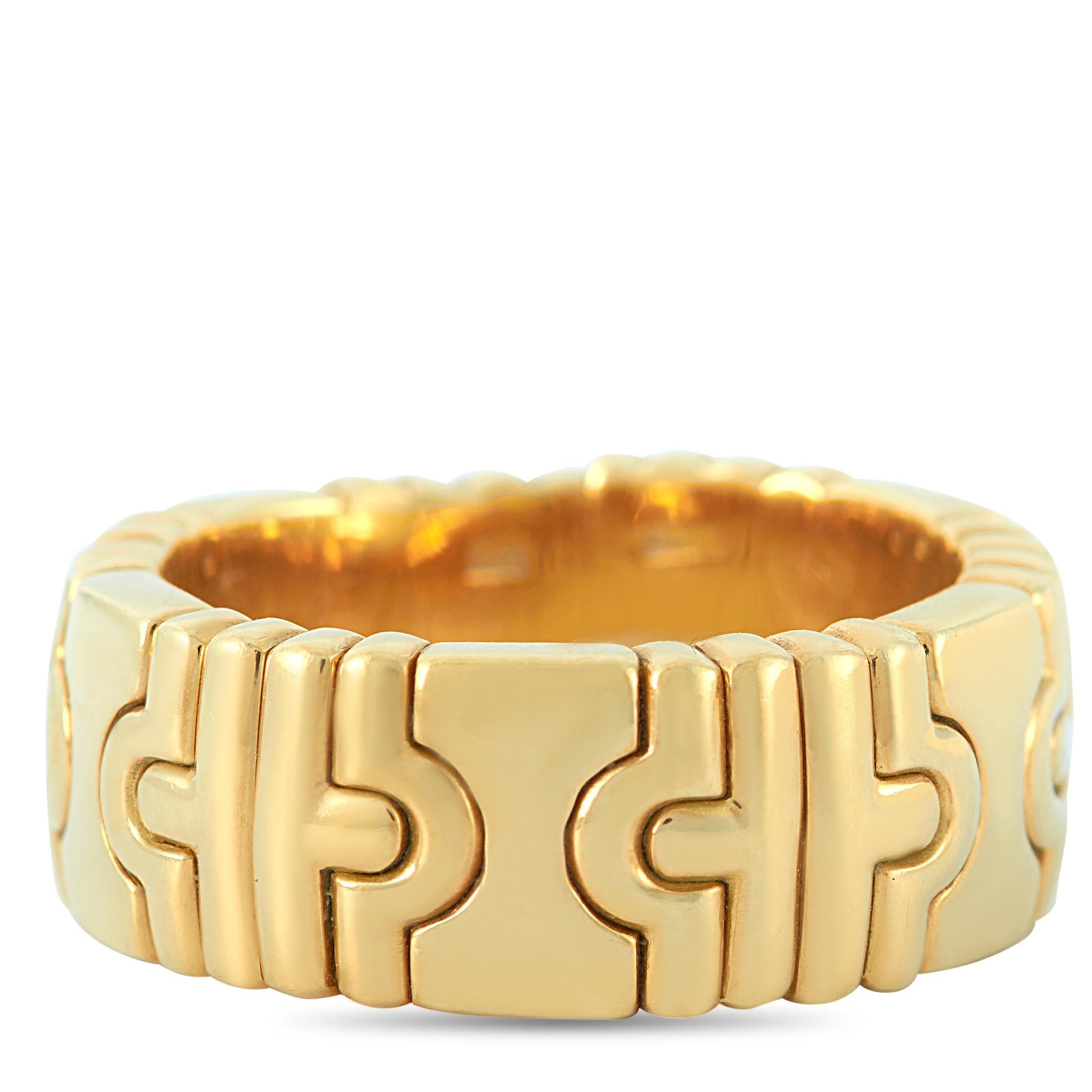 Bvlgari Parentesi 18 Karat Yellow Gold Ring In Excellent Condition In Southampton, PA
