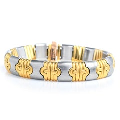 Bvlgari Parentesi Gliederarmband aus 18 Karat Gold und Edelstahl
