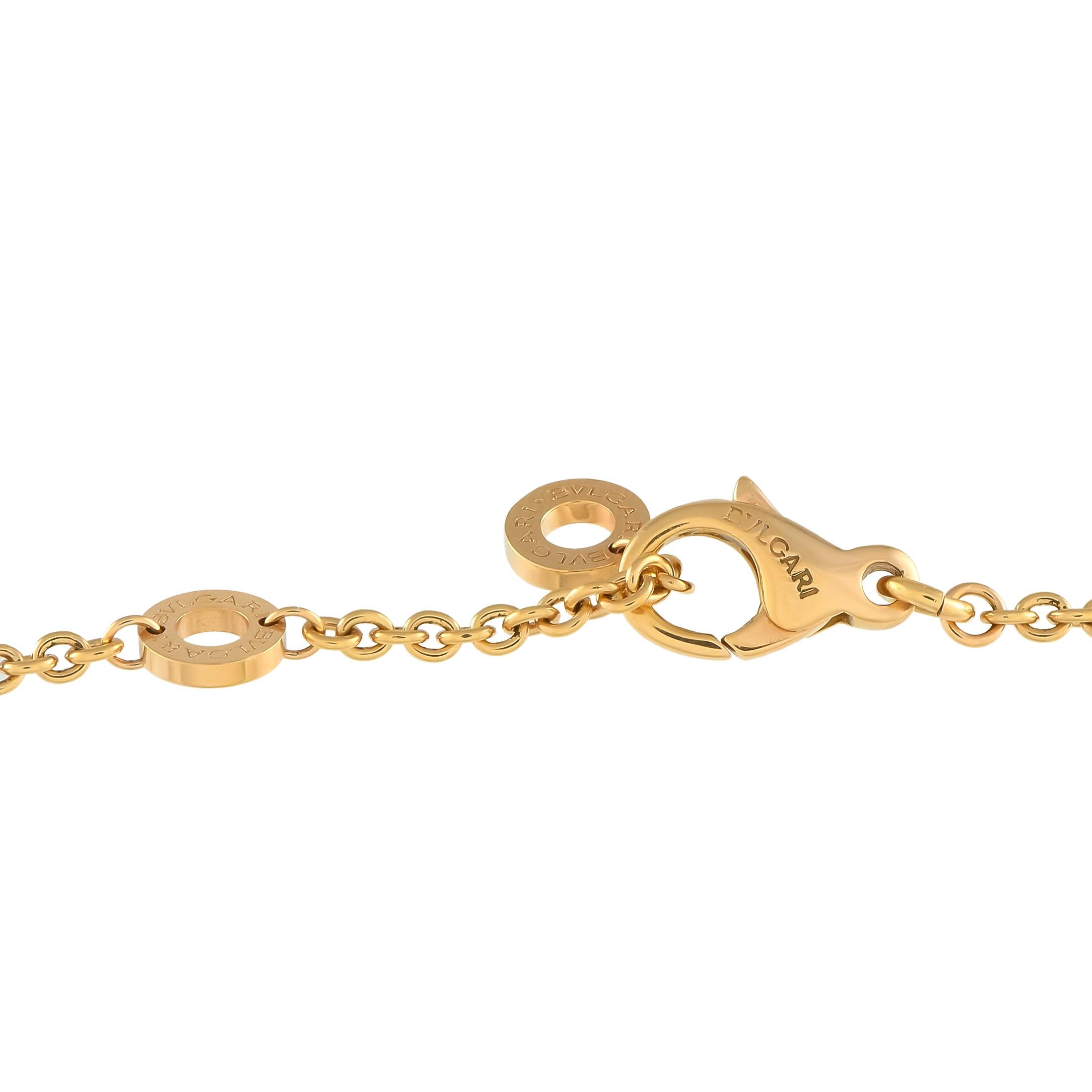 Round Cut Bvlgari Parentesi 18K Rose Gold 0.10ct Diamond and Amethyst Necklace