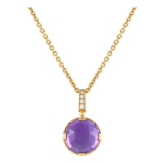 Bvlgari Parentesi 18K Rose Gold 0.10ct Diamond and Amethyst Necklace
