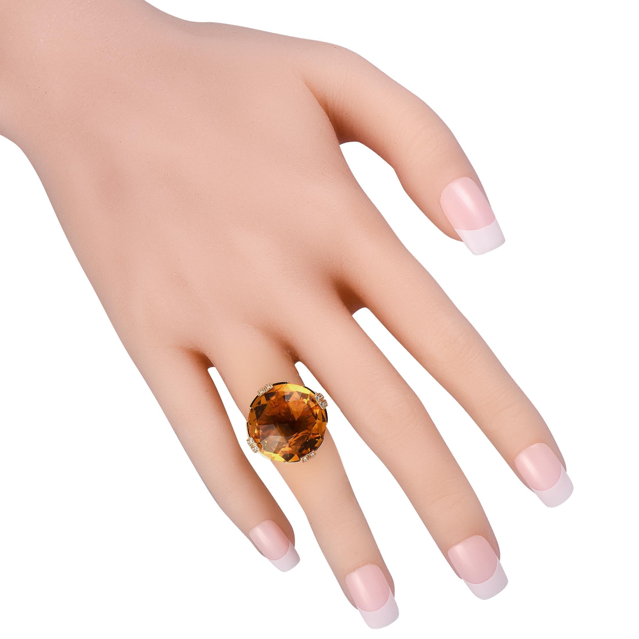 Bvlgari Parentesi Ring aus 18 Karat Roségold mit 0,70 Karat Diamant und Citrin (Rundschliff)