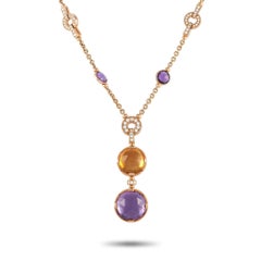 Collana Bvlgari Parentesi in oro rosa 18 carati con 1,70 carati di diamanti, citrini e ametista