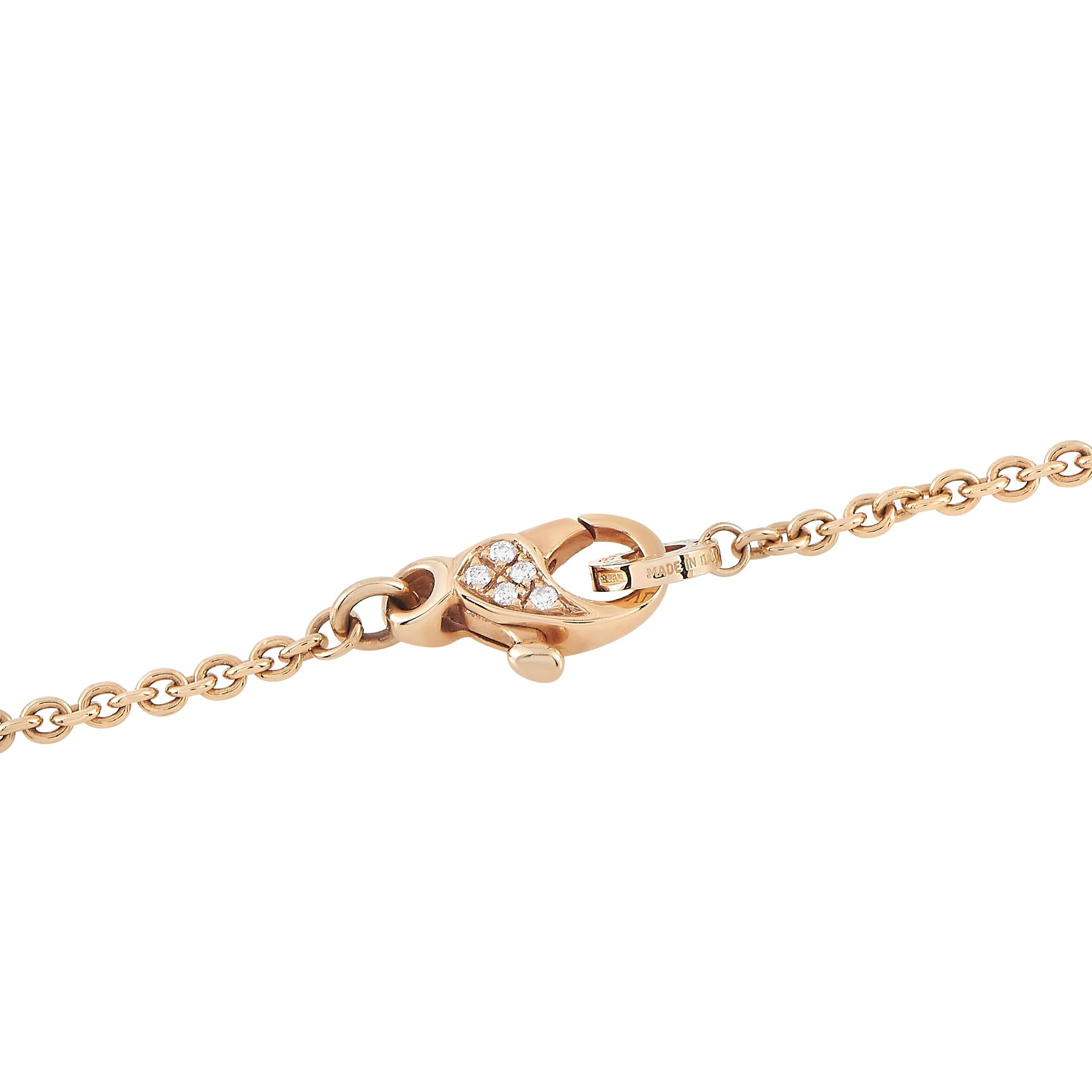 Taglio rotondo Collana lunga Bvlgari Parentesi in oro rosa 18 carati con diamanti e pietre multiple in vendita