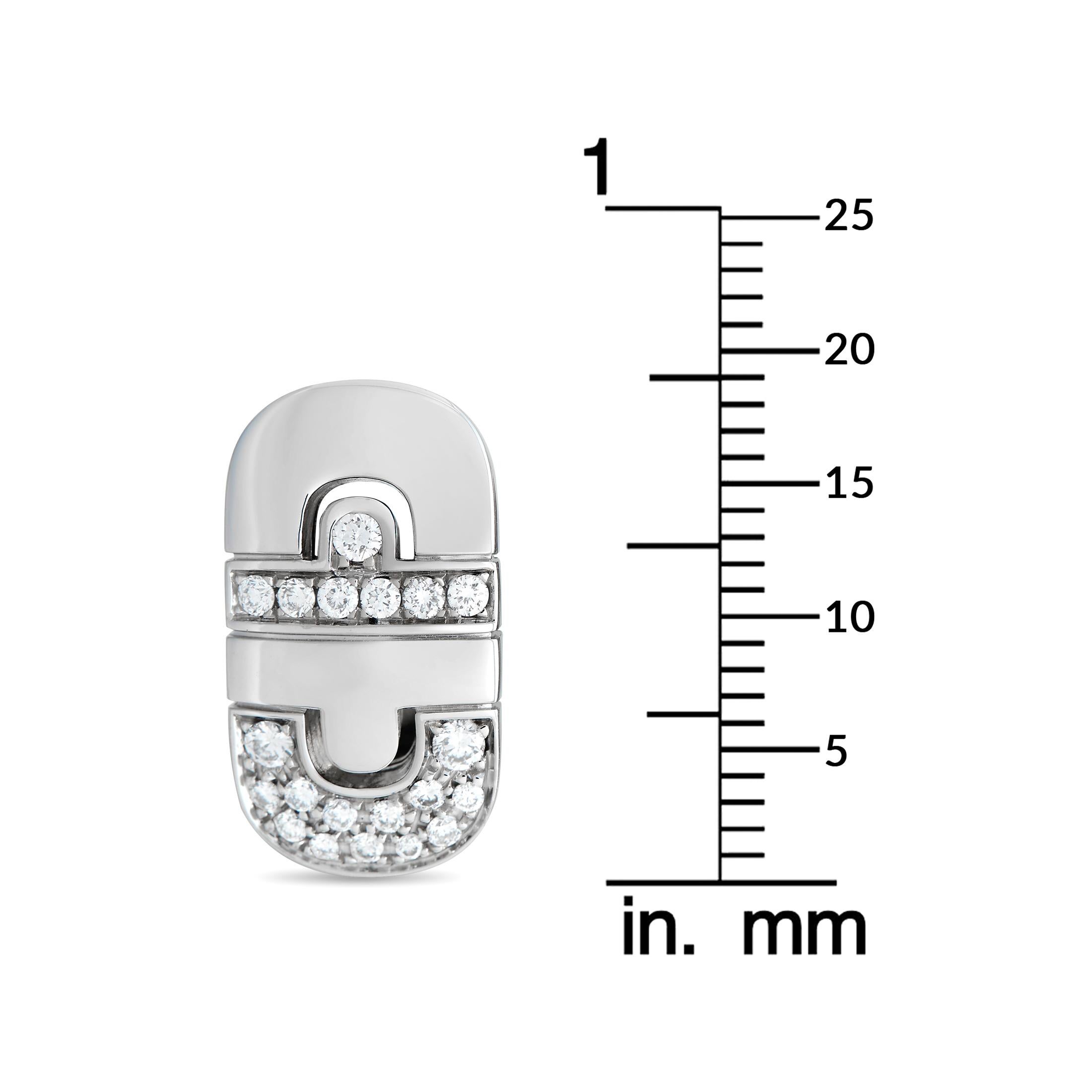 Bvlgari Parentesi Ohrringe aus 18 Karat Weißgold mit 0,50 Karat Diamanten BV06-121323 im Zustand „Hervorragend“ in Southampton, PA