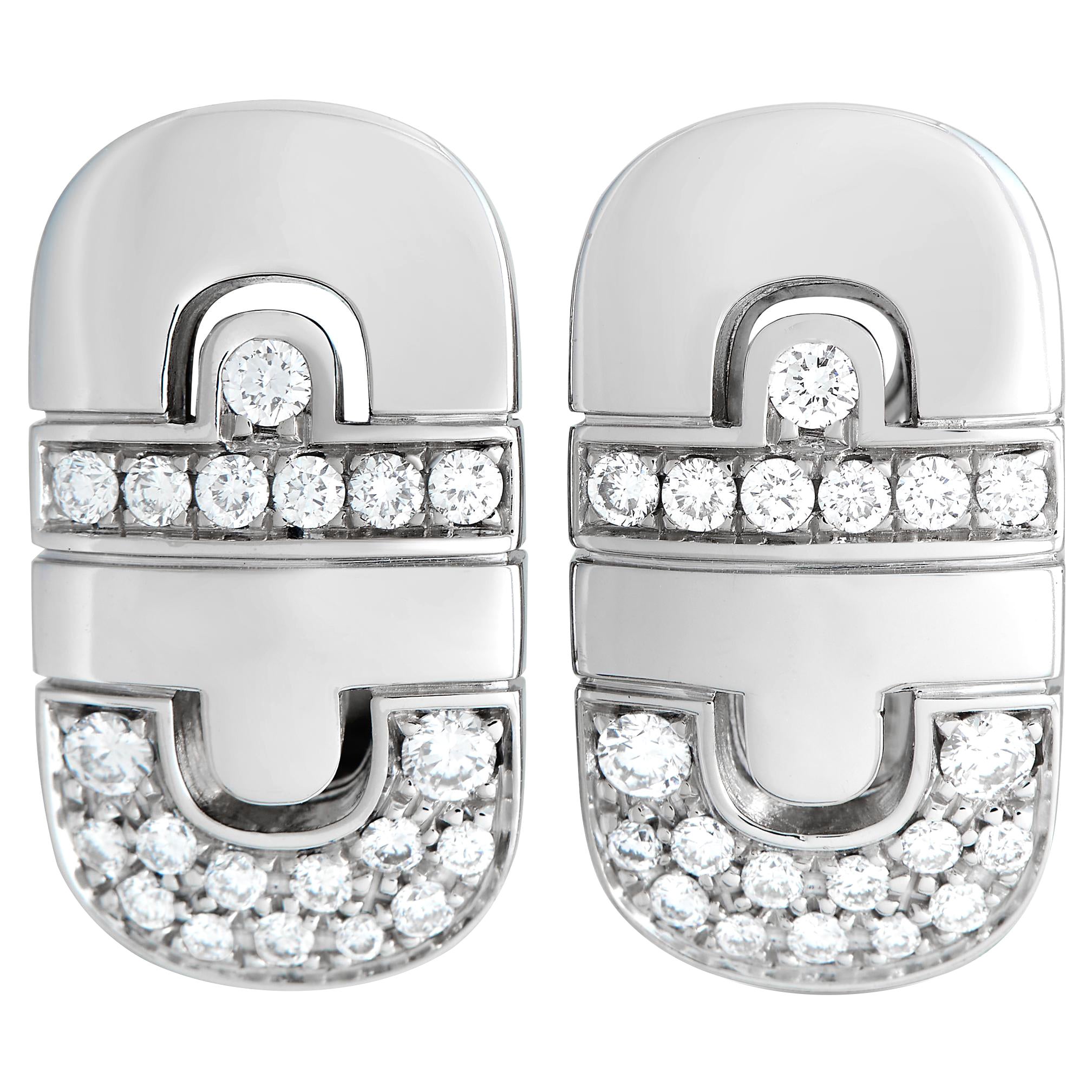 Bvlgari Parentesi Ohrringe aus 18 Karat Weißgold mit 0,50 Karat Diamanten BV06-121323