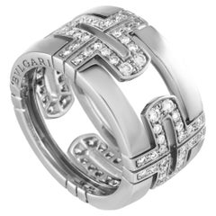 Bvlgari Parentesi Bague en or blanc 18 carats avec diamants 0,56 carat