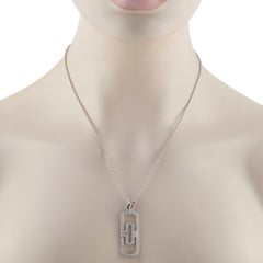 Bvlgari Parentesi 18K White Gold 1.25ct Diamond Pendant Necklace BV12-031326
