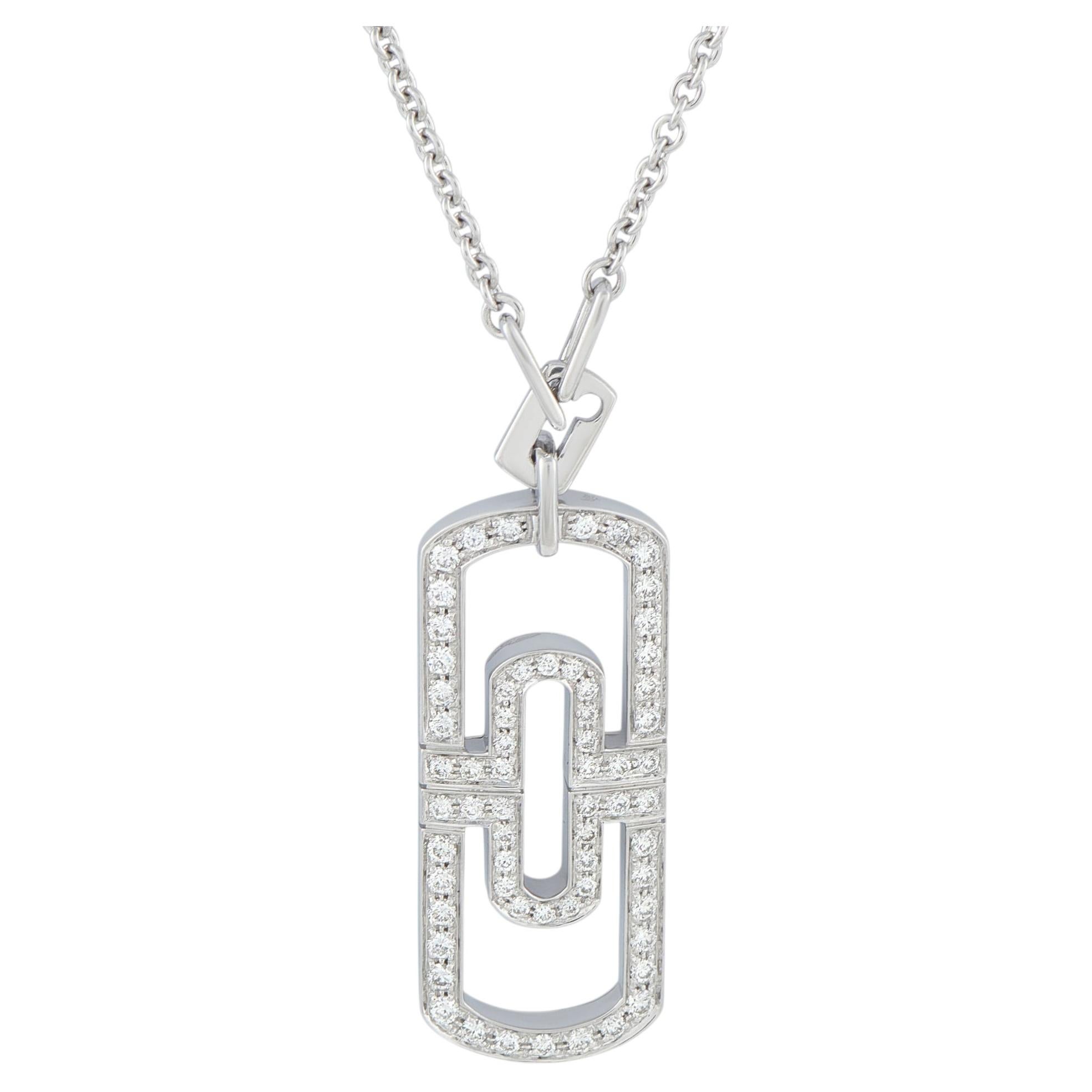 Collar con colgante de Bvlgari Parentesi, de oro blanco de 18 quilates y con un diamante de 1,25 quilates