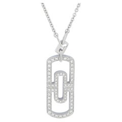 Bvlgari Parentesi 18K White Gold 1.25ct Diamond Pendant Necklace BV12-031326