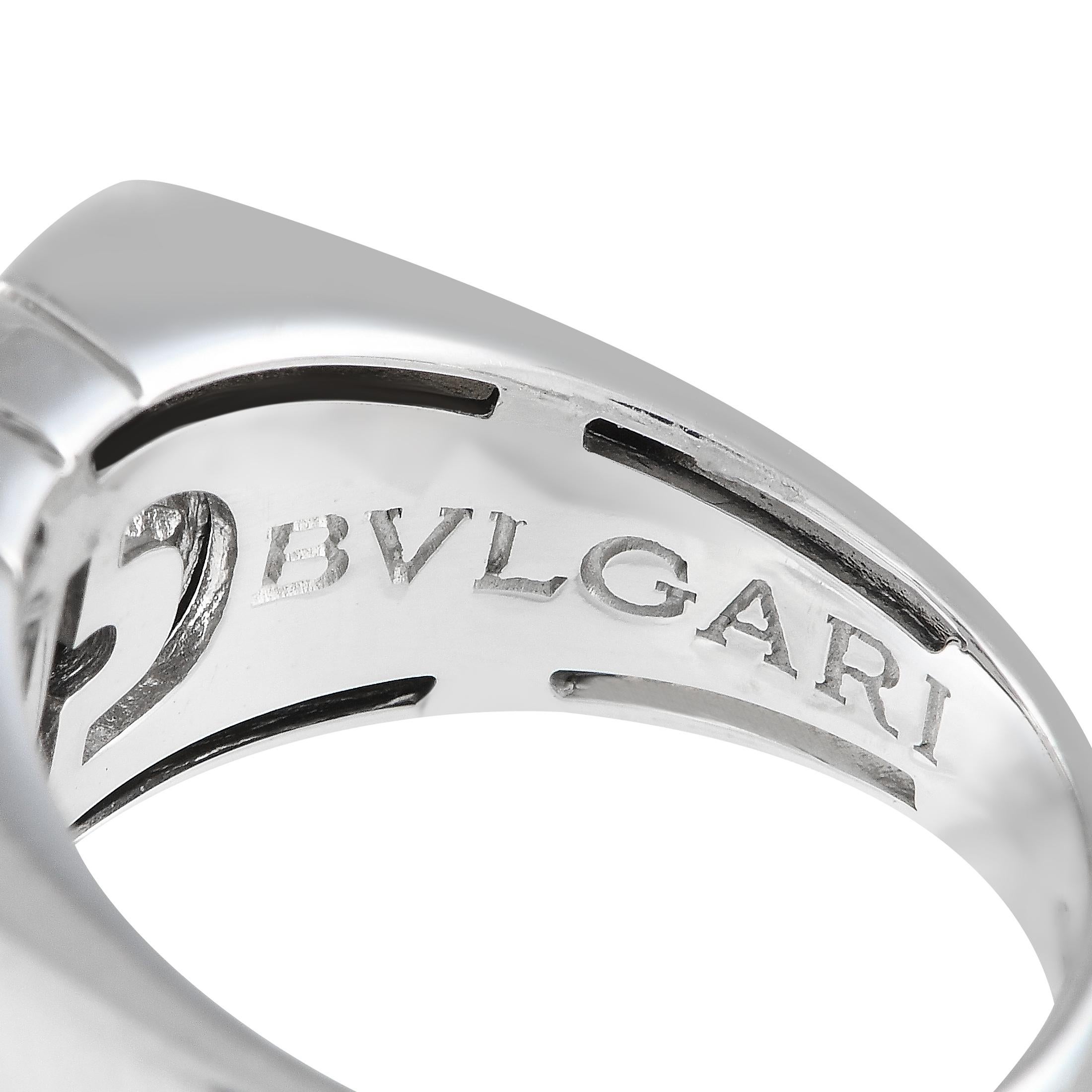 Bvlgari Parentesi 18K White Gold Diamond Ring In Excellent Condition In Southampton, PA