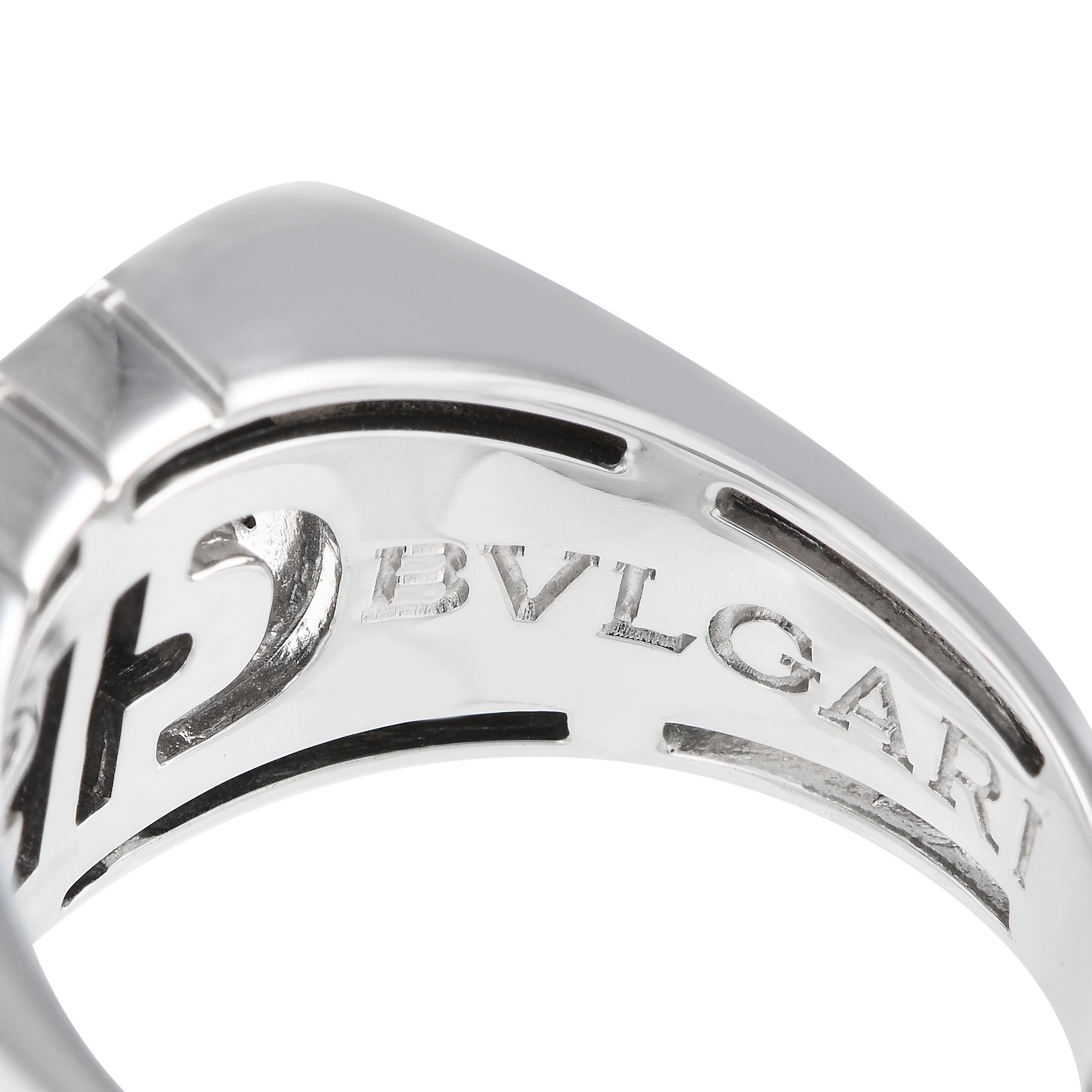 Anillo de diamantes Bvlgari Parentesi de oro blanco de 18 quilates en Excelente Estado en Southampton, PA