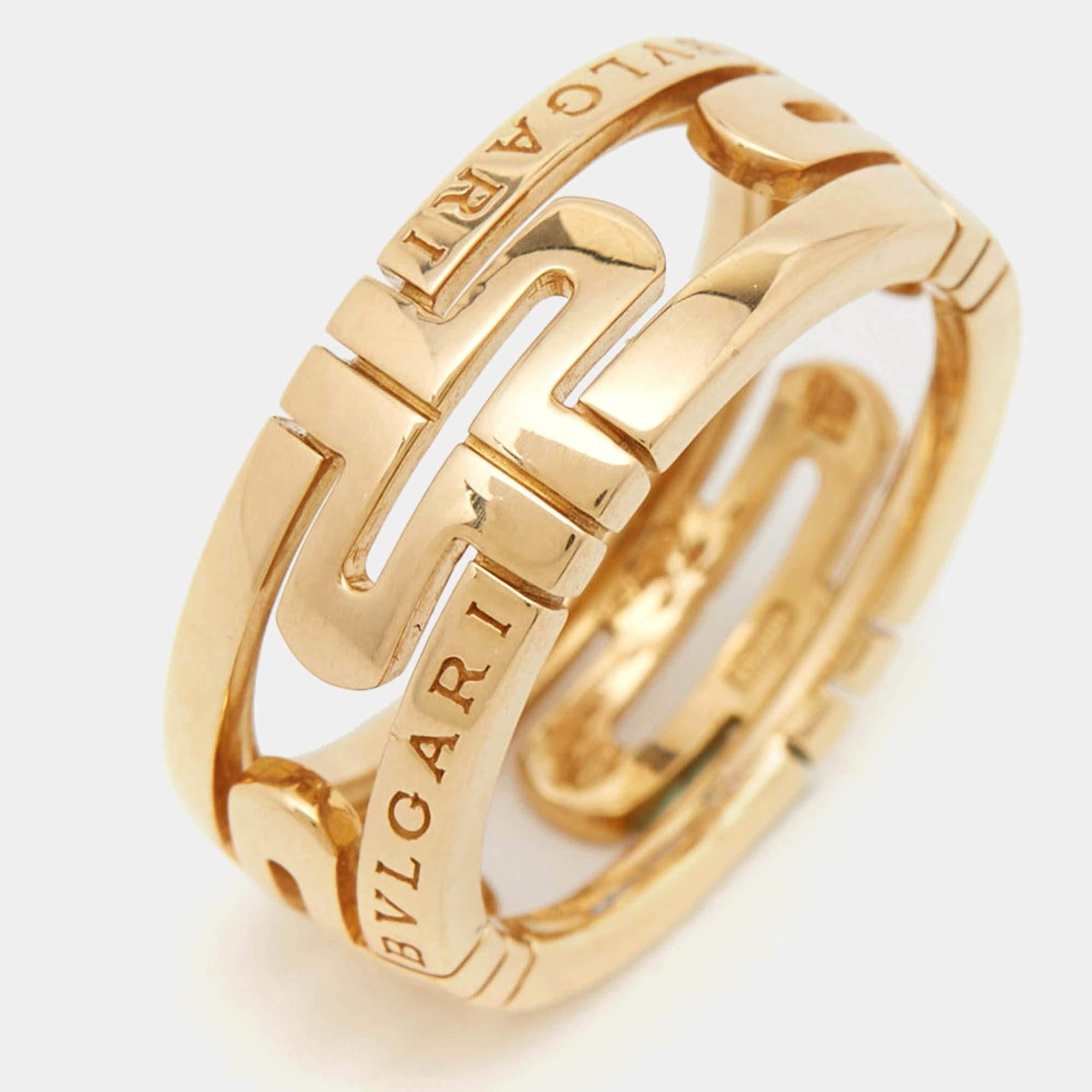 Bvlgari Parentesi 18k Yellow Gold Ring Size 52 1