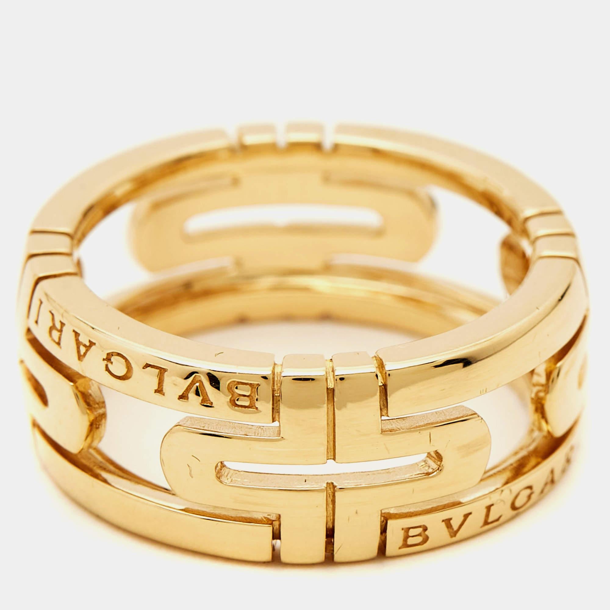 Aesthetic Movement Bvlgari Parentesi 18k Yellow Gold Ring Size 52