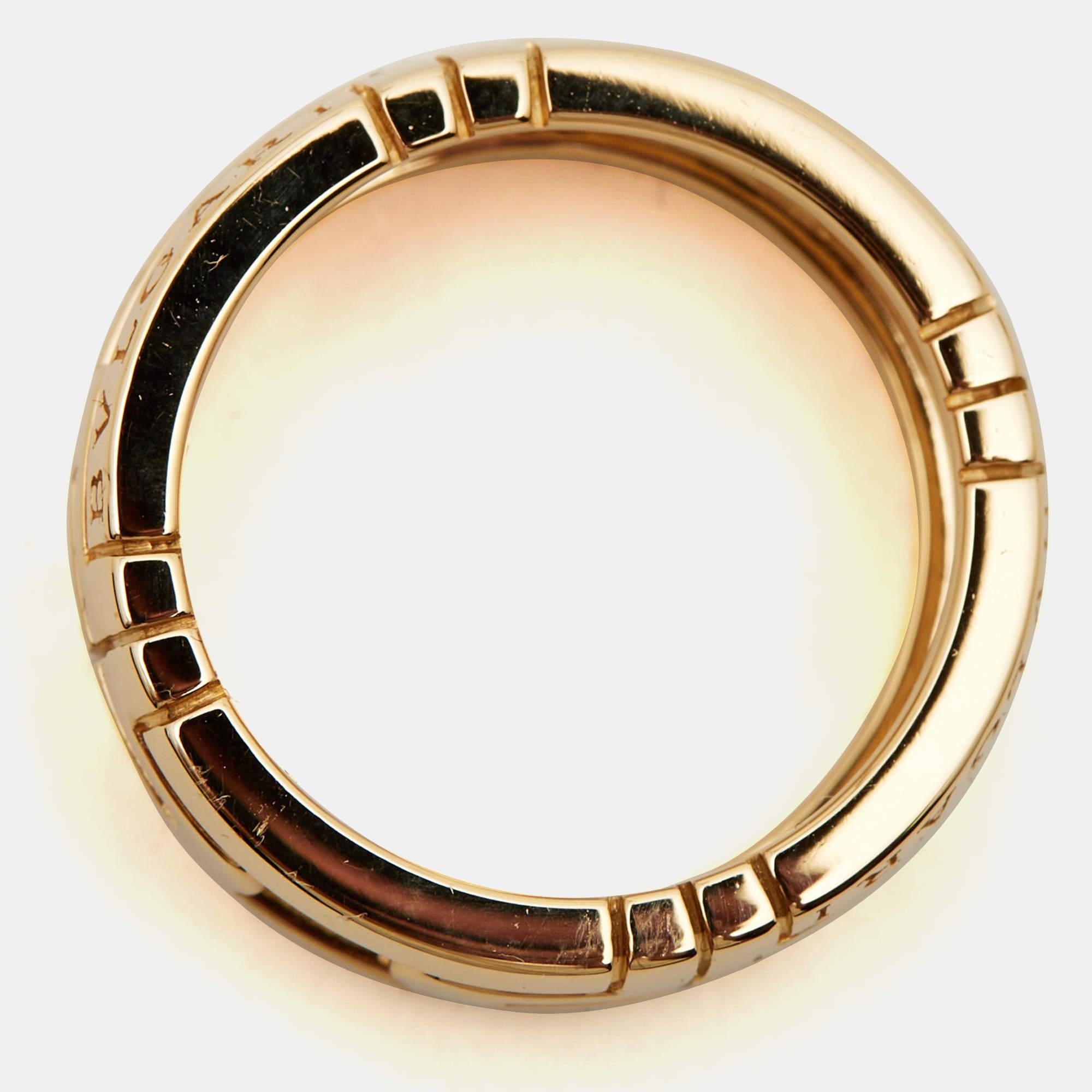 Women's Bvlgari Parentesi 18k Yellow Gold Ring Size 52