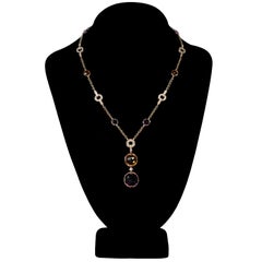 BVLGARI Parentesi Améthyste Citrine Diamant Or Rose Collier Boucles d'oreilles
