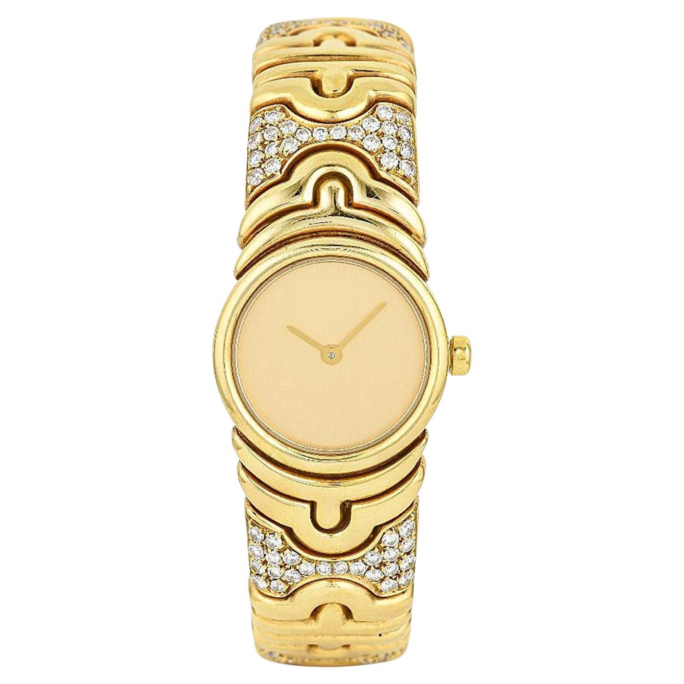 Bvlgari Parentesi BJ-01 Sterile Dial 18 Karat Yellow Gold Diamond Ladies Watch