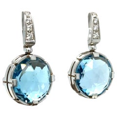 Bvlgari Parentesi Cocktail White Gold Blue Topaz and Diamond Earrings