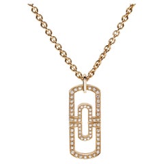 Bvlgari Parentesi Diamond 18k Rose Gold Pendant Necklace