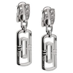 Bvlgari Parentesi Diamond 18k White Gold Drop Earrings