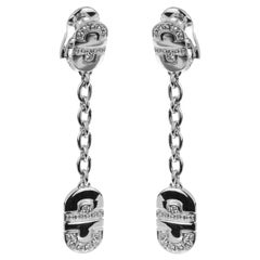 Bvlgari Parentesi Diamond 18k White Gold Drop Earrings