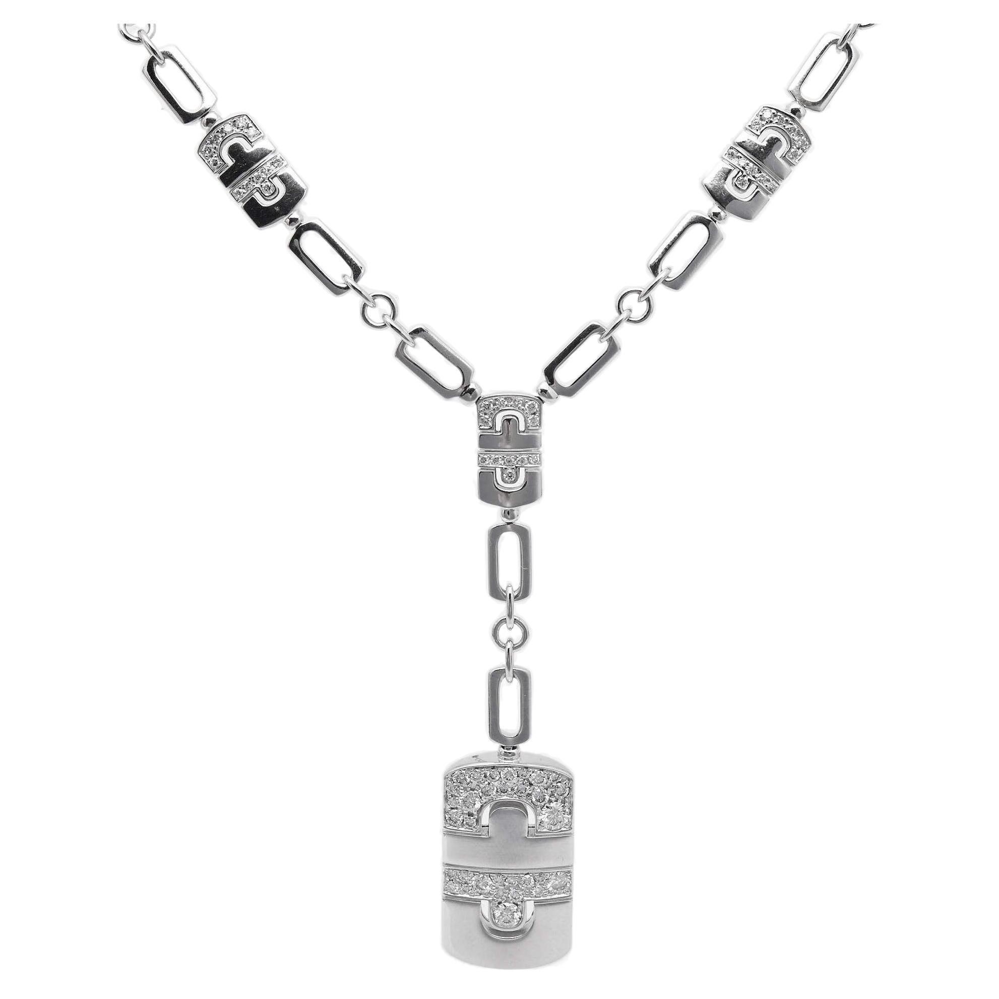 Bvlgari Parentesi Diamond 18k White Gold Necklace