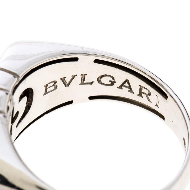 Bvlgari Parentesi Diamond 18k White Gold Ring Size 52 2