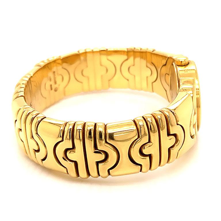 Bvlgari Parentesi Montre-bracelet Parentesi en or jaune 18 carats et diamants, réf. BJ01 Bon état - En vente à Honolulu, HI