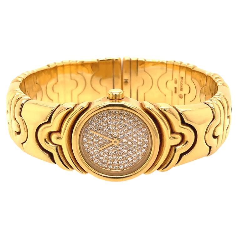 Bvlgari Parentesi Montre-bracelet Parentesi en or jaune 18 carats et diamants, réf. BJ01 en vente