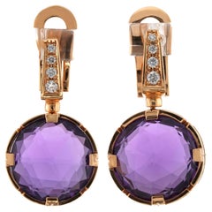 BVLGARI Parentesi Diamant-Amethyst-Roségold-Tropfen-Ohrringe