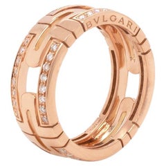 Anello Bvlgari Parentesi con diamante e oro rosa 18 carati con lavorazione a giorno