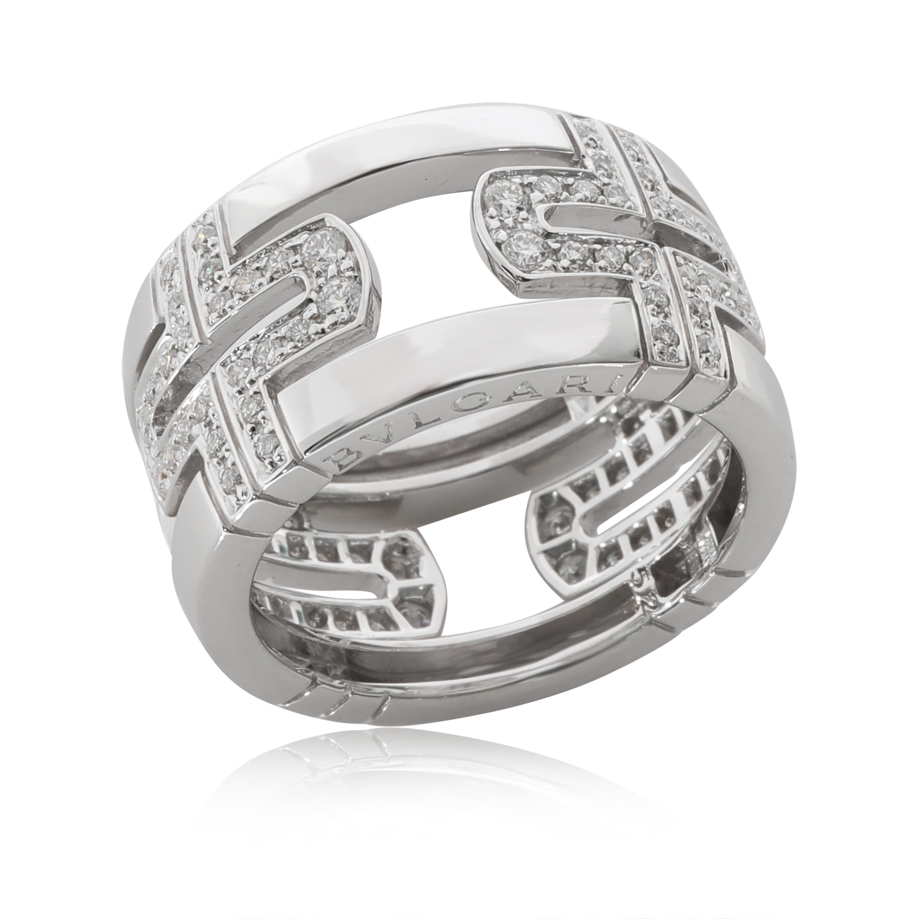 Anillo de diamantes Bvlgari Parentesi de oro blanco de 18 quilates 0,50 qt en Excelente Estado en New York, NY