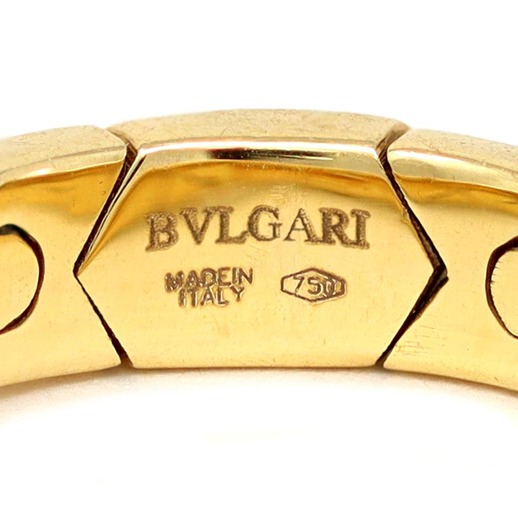 Round Cut Bvlgari Parentesi Diamond Band Ring in 18 Karat Yellow Gold, circa 1980