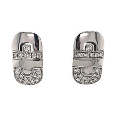 Bulgari Parentesi Diamond Earrings 0.75 Carat 18 Karat White Gold